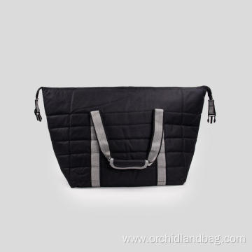 Oversized Black Canvas Lunch Bag on sale